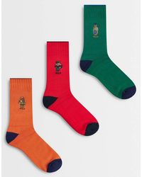 Polo Ralph Lauren - Bear Print 3 Pack Gift Set Crew Socks - Lyst