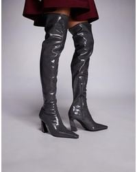 ASOS - Keeper Chisel Toe Over The Knee Boots - Lyst