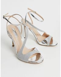 Office Nickles Silver Platform Heeled Sandals in Metallic | Lyst