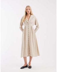 Muse Assembly - Button Down Embroidered Collar Bridget Maxi Dress - Lyst