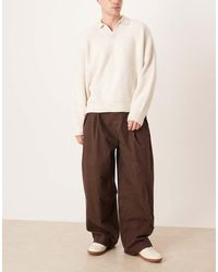 ASOS - Oversized Baggy Chino's Met Plooien - Lyst