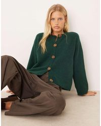 ASOS - Knitted Cardigan With Button Interest With Wool - Lyst