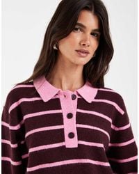 JJXX - Long Sleeve Knitted Polo With Stripes - Lyst