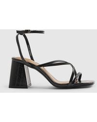 River Island - Strappy Low Block Heel Sandals - Lyst