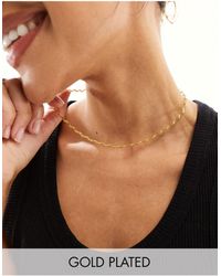 Orelia - 18k Plated Textured Wave Chain Necklace - Lyst