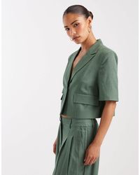 Vero Moda - Cropped Short Sleeve Tailored Blazer - Lyst
