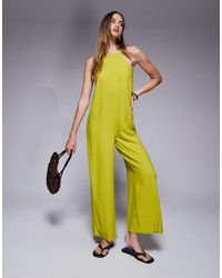 River Island - Linen Jumpsuit - Lyst