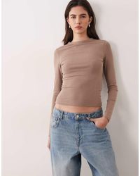 ASOS - Soft Longline Long Sleeve Shrunken Tee - Lyst