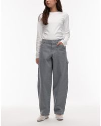 Dickies - Pantalones Azules De Estilo Carpintero Y Corte Recto Suelto Con Estampado Milrayas Hickory De - Lyst