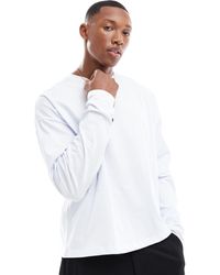 ASOS - T-shirt corta oversize squadrata a maniche lunghe pesante bianca - Lyst