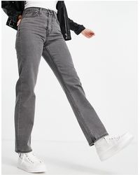 TOPSHOP Denim Putty Dad Straight Leg 