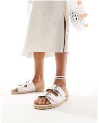 ASOS - Jada - sandali espadrilles bianchi con doppie fibbie - Lyst