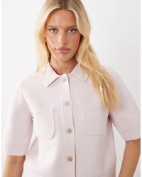 ARKET - Knitted Cotton Short Sleeve Cardigan With Utility Pockets - Lyst