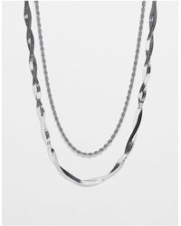 TOPSHOP - Nash Snake Chain Pack Of 2 Necklaces - Lyst