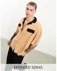 ASOS - Oversized Boxy Revere With Contrast Collar And Pocket Flaps - Lyst