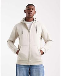 Brave Soul - Zip Through Hoodie With Drawcords - Lyst