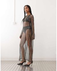 Noisy May - Sequin Mesh Maxi Dress - Lyst