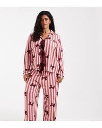 Loungeable - Curve Supersoft Jersey Tie Front Shirt And Trouser Pyjama Set - Lyst