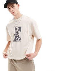 ASOS - – oversize-t-shirt mit kastigem schnitt und floralem brust-print - Lyst