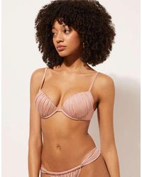 Calzedonia - Push-Up Bikini Top Shiny Satin - Lyst
