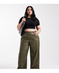 ASOS - Asos Design Curve Low Rise Mansy Faux Leather Trousers - Lyst
