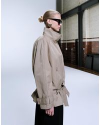 ASOS - Trench-coat mi-long à ceinture tombante - taupe - Lyst