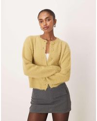 Motel - Audrina Fluffy Knit Cardigan - Lyst