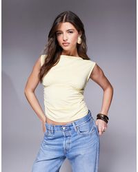ASOS - Top avec encolure bateau et coutures sous le buste - pastel - Lyst