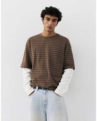 Pull&Bear - Double Long Sleeve T-Shirt - Lyst