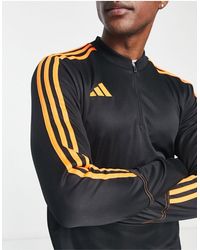 adidas Originals - Adidas football - tiro 23 - felpa nera e arancione con zip corta - Lyst
