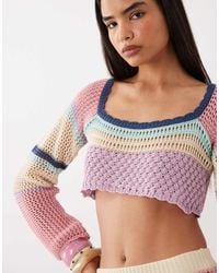 Kiwi & Co - Havana Crochet Square Neck Crop Top - Lyst