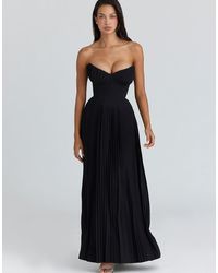 House Of Cb - Marcella Georgette Pleated Maxi Dress - Lyst