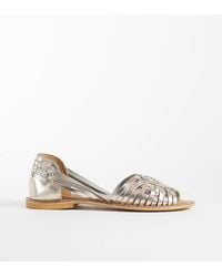 ASOS - Wide Fit Fray Leather Woven Flat Sandals - Lyst