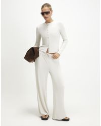 River Island - Soft Touch Wide Leg Trousers - Lyst