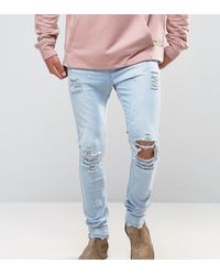 light blue wash ripped jeans mens