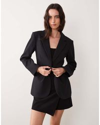 Abercrombie & Fitch - Lange Blazer Met Getailleerde Taille - Lyst