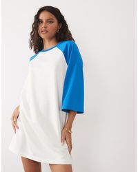 ASOS - Tricot Contrast Raglan Sleeve Mini T-shirt Dress - Lyst