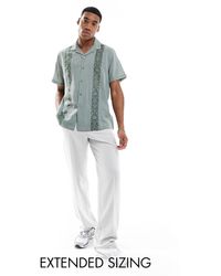 ASOS - Short Sleeve Relaxed Revere Collar Texture Shirt - Lyst