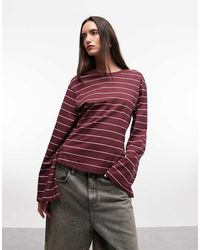 Monki - Cinched Waist Long Sleeve Structured Jersey Top - Lyst