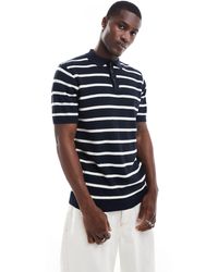 Brave Soul - Textured Knit Striped Polo - Lyst