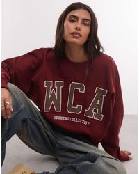 ASOS - Weekend Collective Icon Batwing Sweatshirt With Varsity Graphic - Lyst