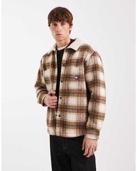 Tommy Hilfiger - Chest Logo Check Teddy Overshirt - Lyst