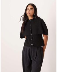 Gina Tricot - Wool Alpaca Knitted Cape Cardigan - Lyst