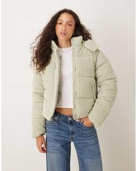 Brave Soul - Jumbo Cord Hooded Puffer Jacket - Lyst
