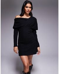 ASOS - Supersoft Wrap Asym Neck Mini Dress - Lyst