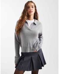 Mango - Teen Knit V Neck Sweater - Lyst