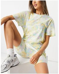 Lindex Sou Katie Organic Cotton Oversized T-shirt And legging Short Set - Multicolour