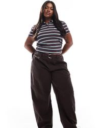 ASOS - Asos Design Curve Belted Panelled Laundered Utility Pants With Zip Detail - Lyst