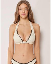 Calzedonia - Triangle Bikini Top Bicolor Embroidery - Lyst