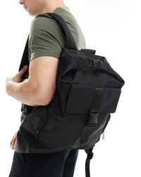 ASOS - Backpack Bag With Front Pocket And Clasp Closure - Lyst